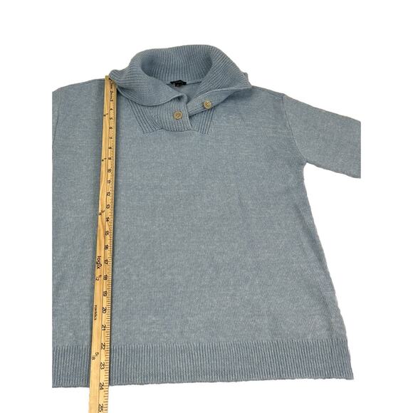 Talbots SWEATER Women's Sz M BRETON BUTTON COLLAR PULLOVER Cotton Acrylic Knit - Picture 6 of 9